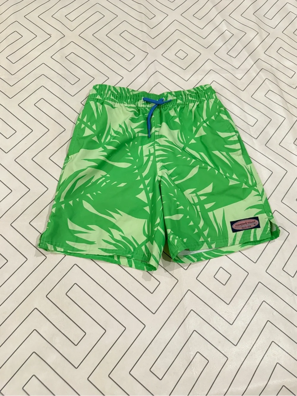 Vineyard Vines Green Tropical Swim Shorts